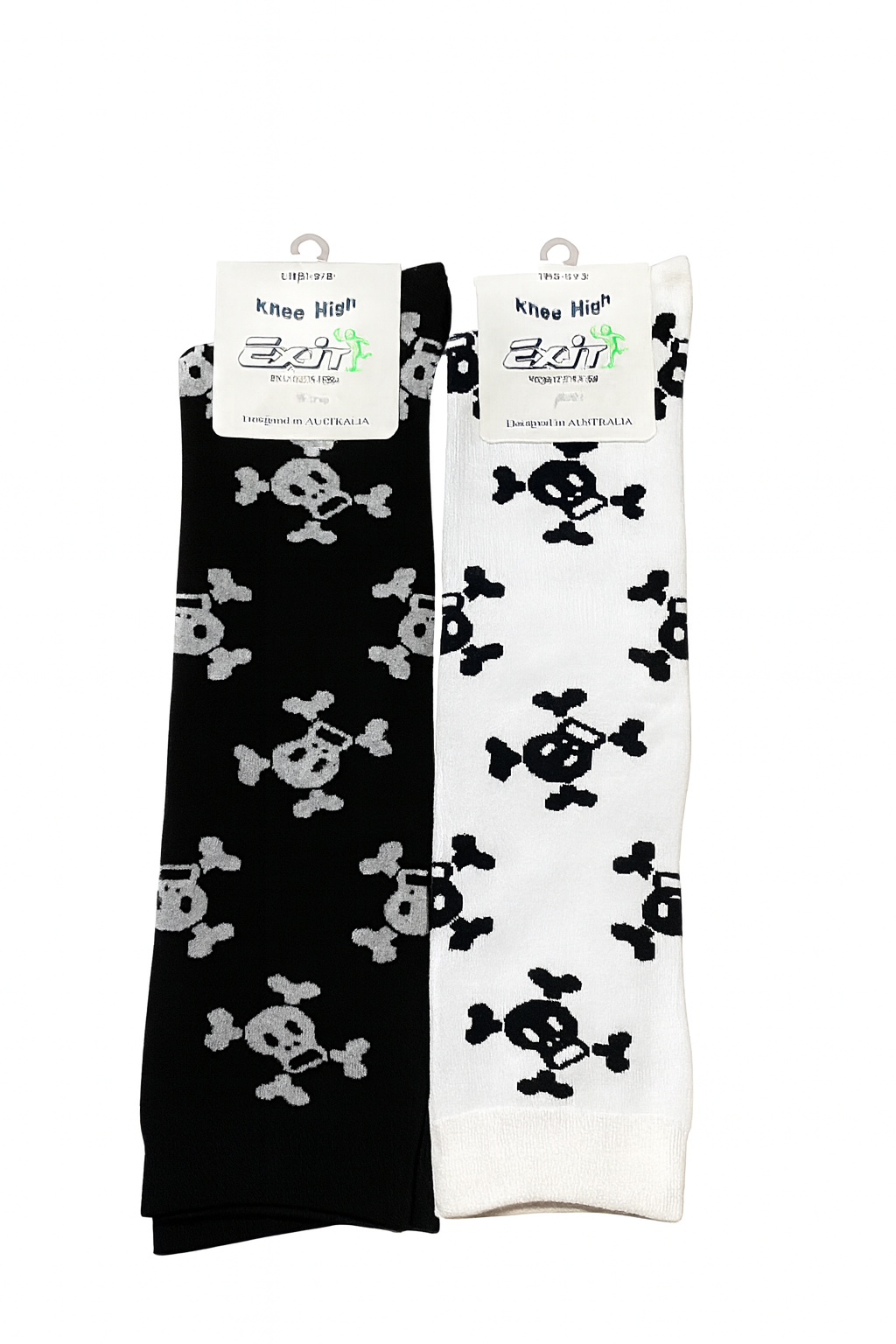 Halloween Skull Pattern Costume Knee High Socks Size-2-8