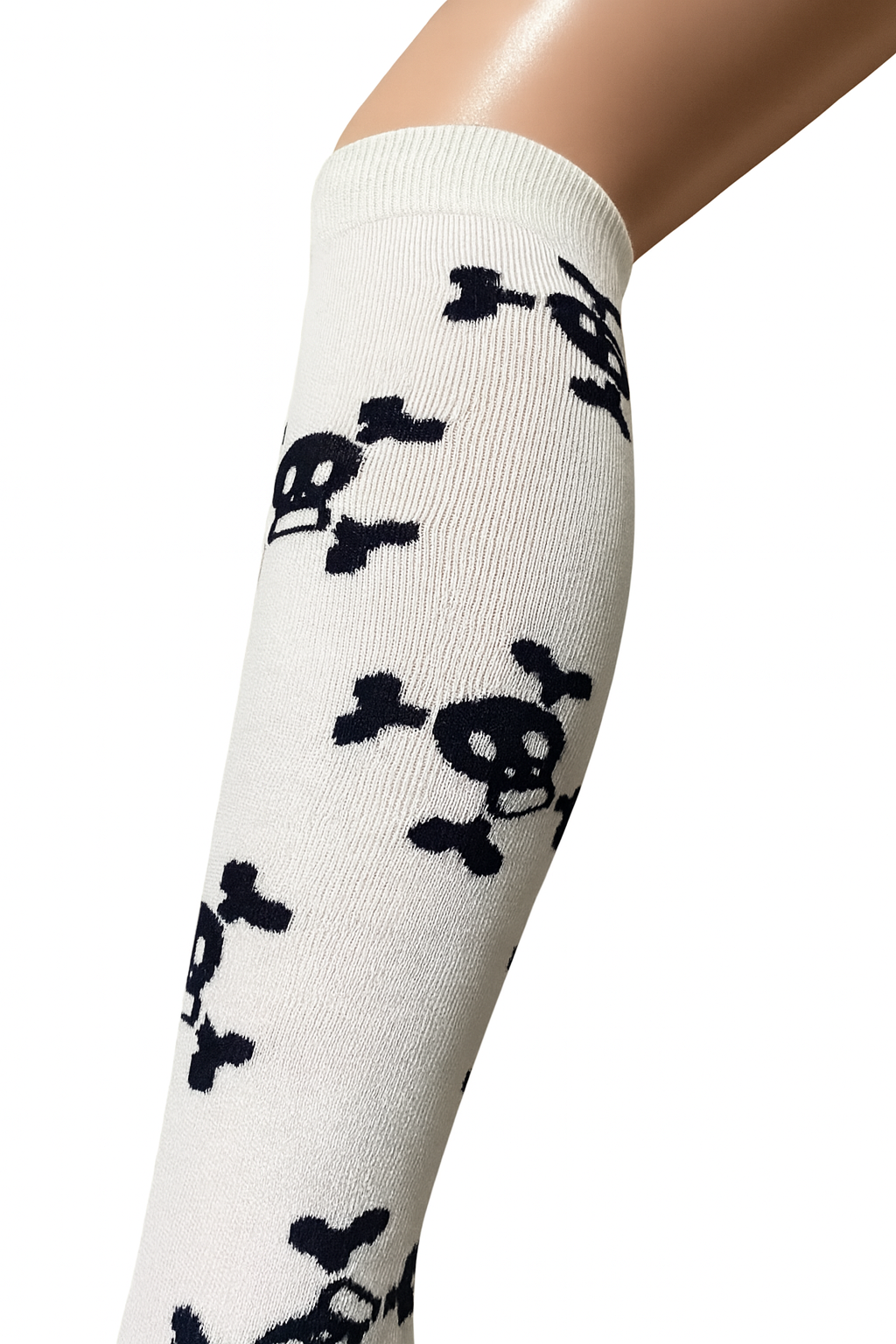 Halloween Skull Pattern Costume Knee High Socks Size-2-8