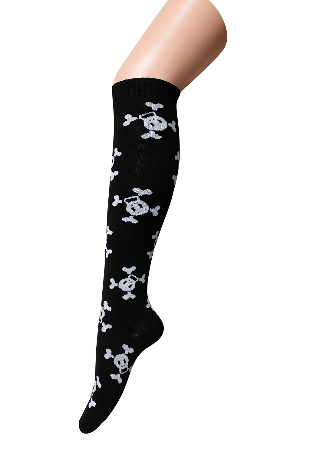 Halloween Skull Pattern Costume Knee High Socks Size-2-8