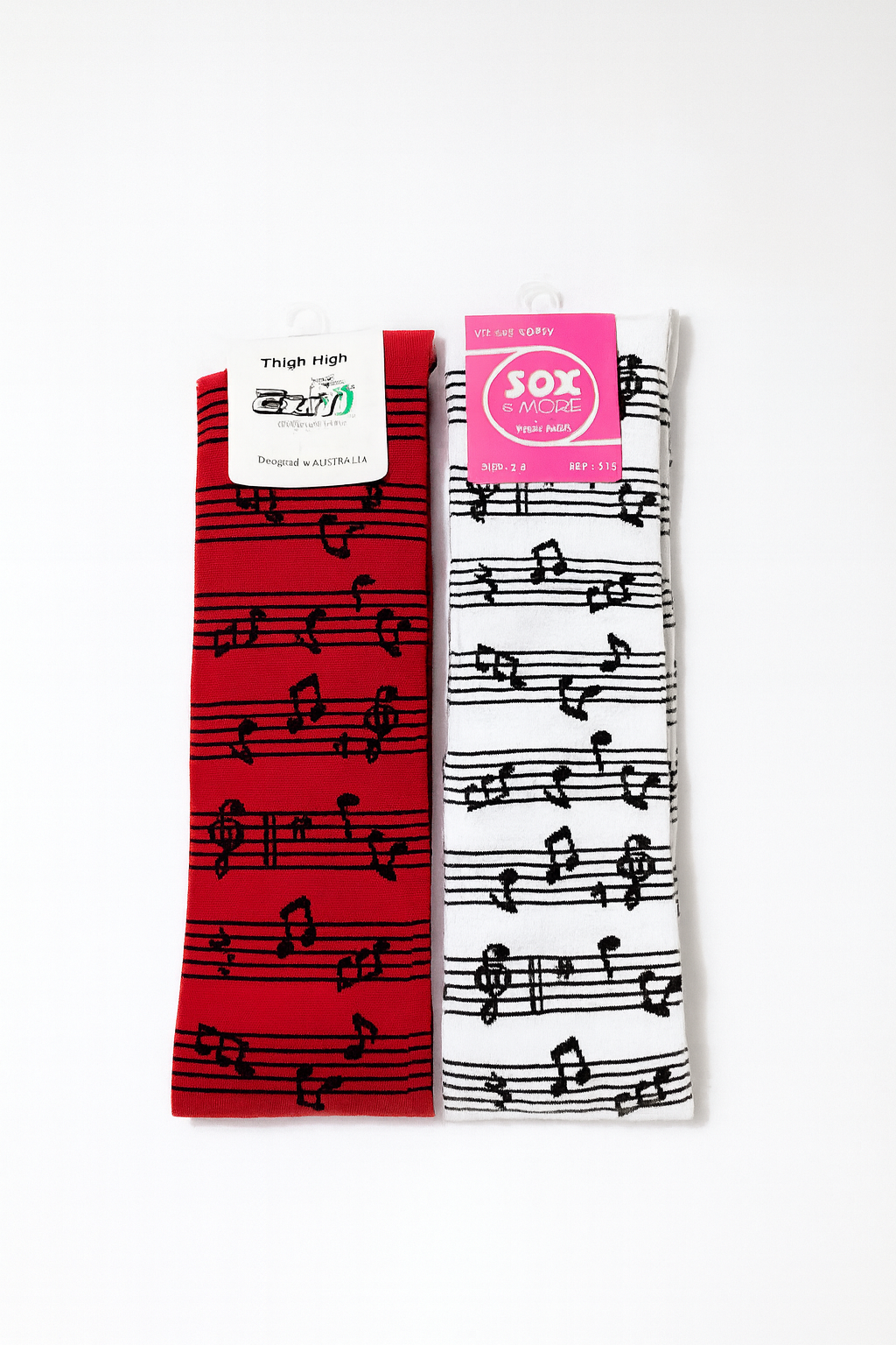 Fancy Dancing Thigh high socks music notes women size 2-8