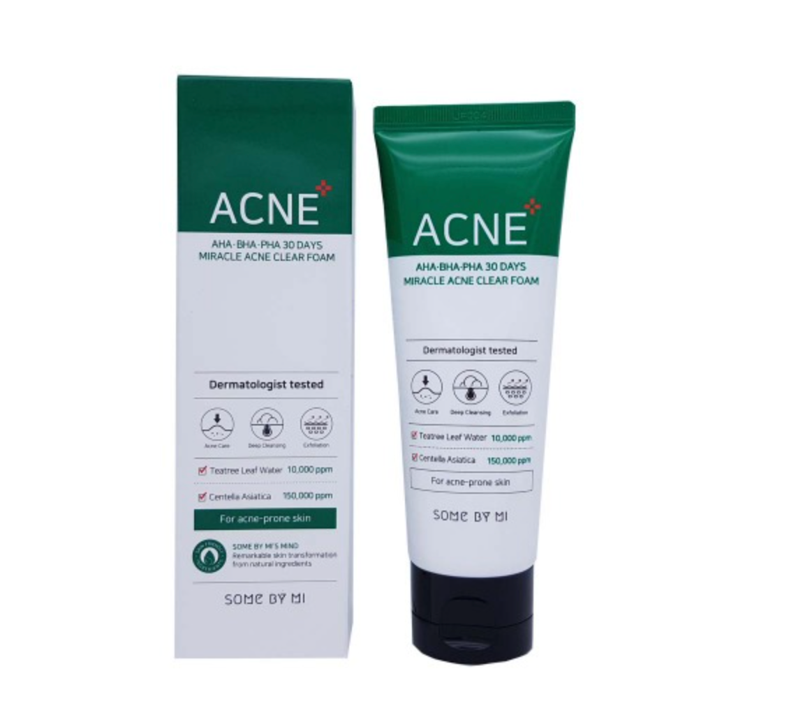 SOME BY MI AHA BHA PHA 30 Days Miracle Acne Clear Foam 100ml 3.38 fl. oz