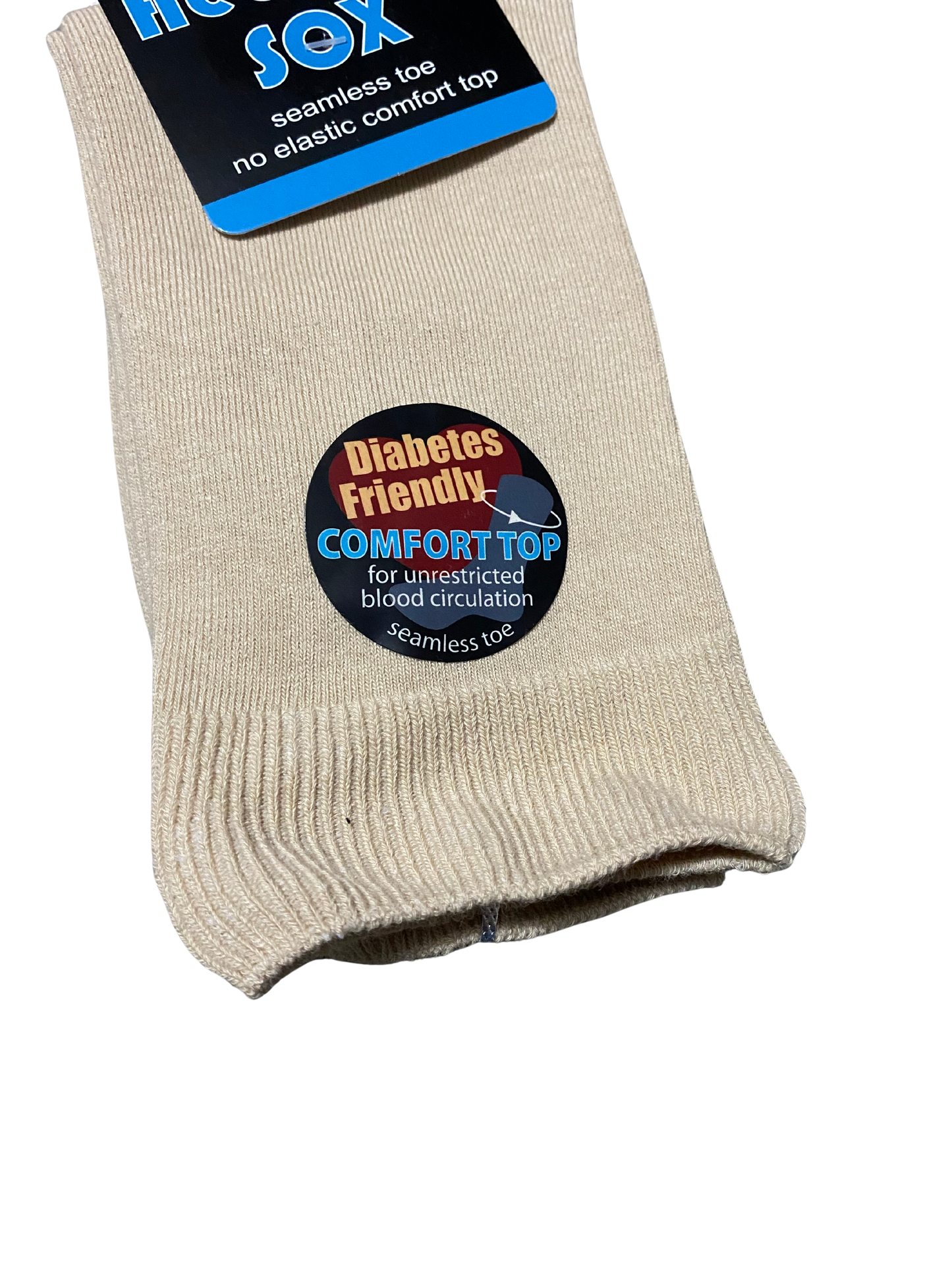 3 Pairs Seamless Cotton Healthy Socks, No Elastic, Diabetes-friendly Size 2-8