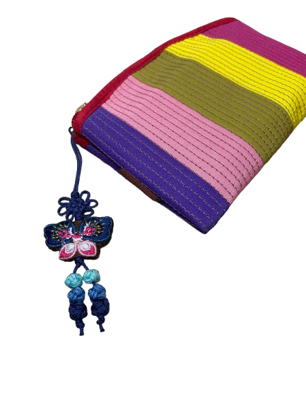 Korean traditional pattern quilted coin or credit card purse wallet Kpop