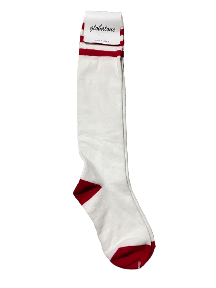 Women Striped Top Cotton Knee High Socks Made in Korea