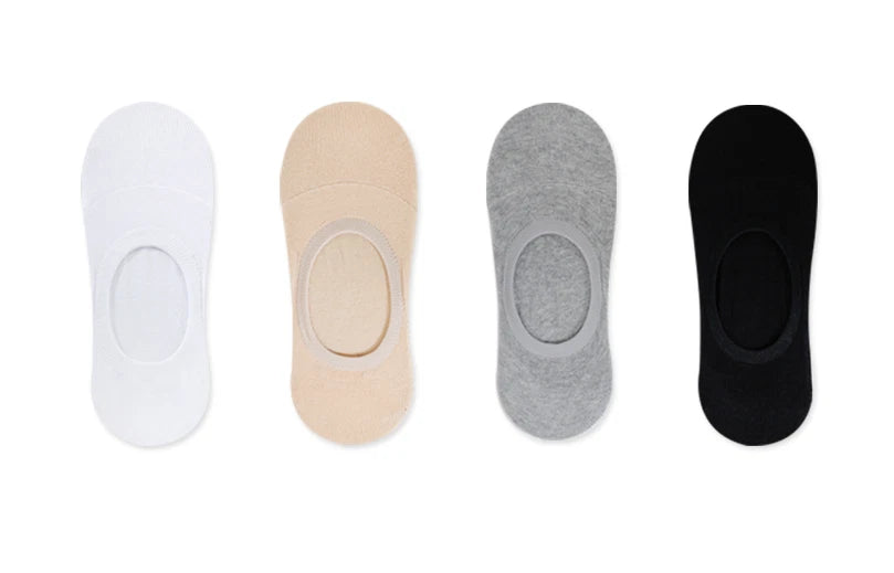 3 Pairs Bundle low-cut, invisible, no show, cotton socks with anti slip silicon