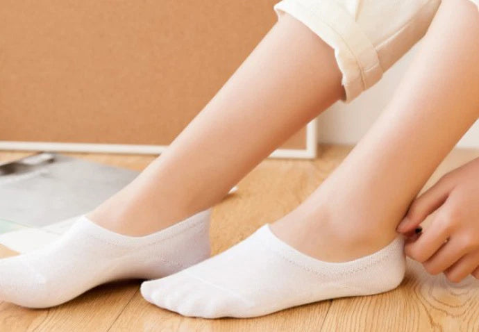 3 Pairs Bundle low-cut, invisible, no show, cotton socks with anti slip silicon