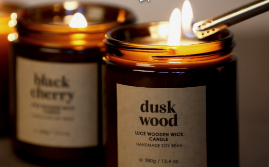 Luce Handmade Soy Bean Wooden Wick Candle 380g