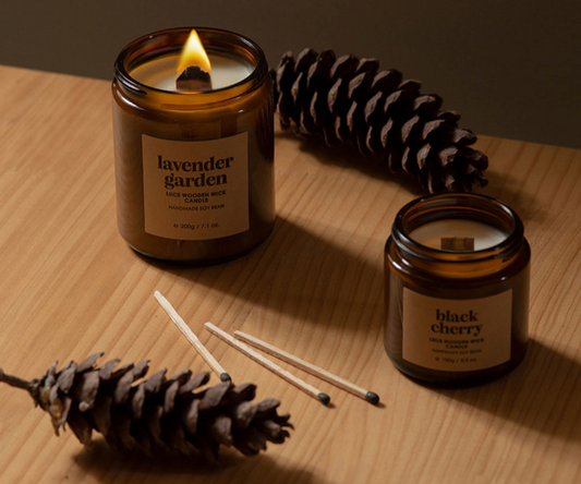 Luce Handmade Soy Bean Wooden Wick Candle 200g