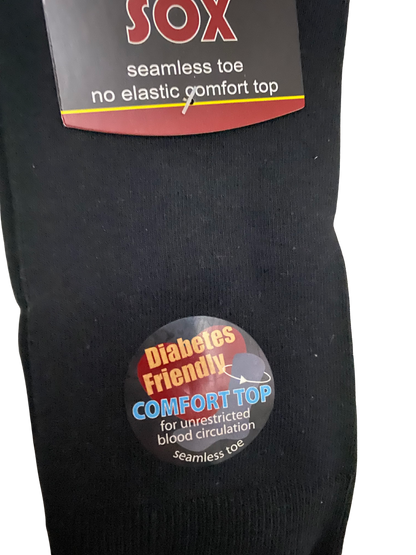 3 Pairs Seamless Cotton Healthy Socks, No Elastic, Diabetes-friendly Size 6-11