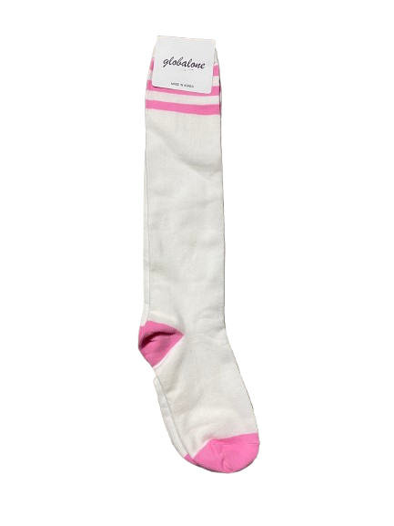 Women Striped Top Cotton Knee High Socks Made in Korea
