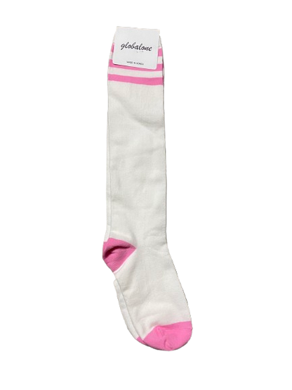 Women Striped Top Cotton Knee High Socks Made in Korea
