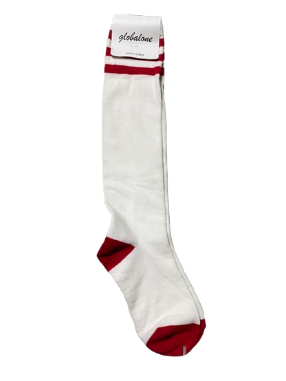 Women Striped Top Cotton Knee High Socks Made in Korea