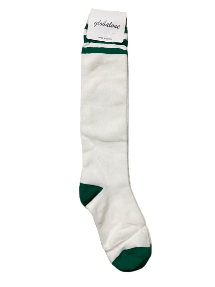 Women Striped Top Cotton Knee High Socks Made in Korea