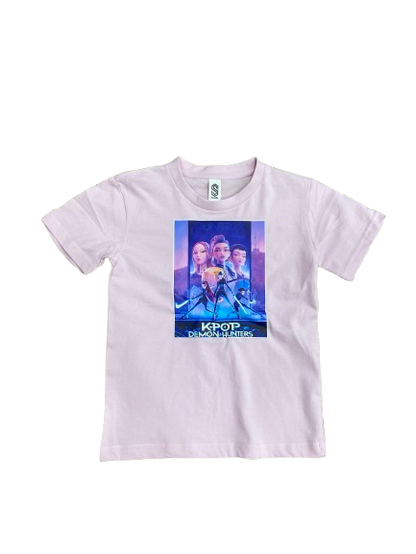 KPop Demon Hunters Huntrix Custom Printed T-Shirt - Light Pink