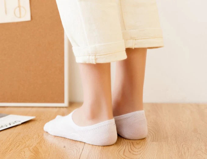 3 Pairs Bundle low-cut, invisible, no show, cotton socks with anti slip silicon