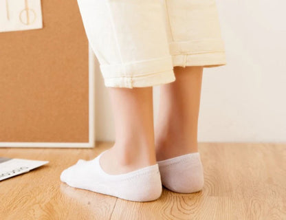 3 Pairs Bundle low-cut, invisible, no show, cotton socks with anti slip silicon