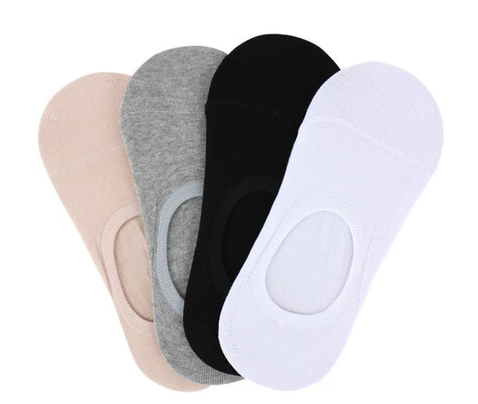 3 Pairs Bundle low-cut, invisible, no show, cotton socks with anti slip silicon