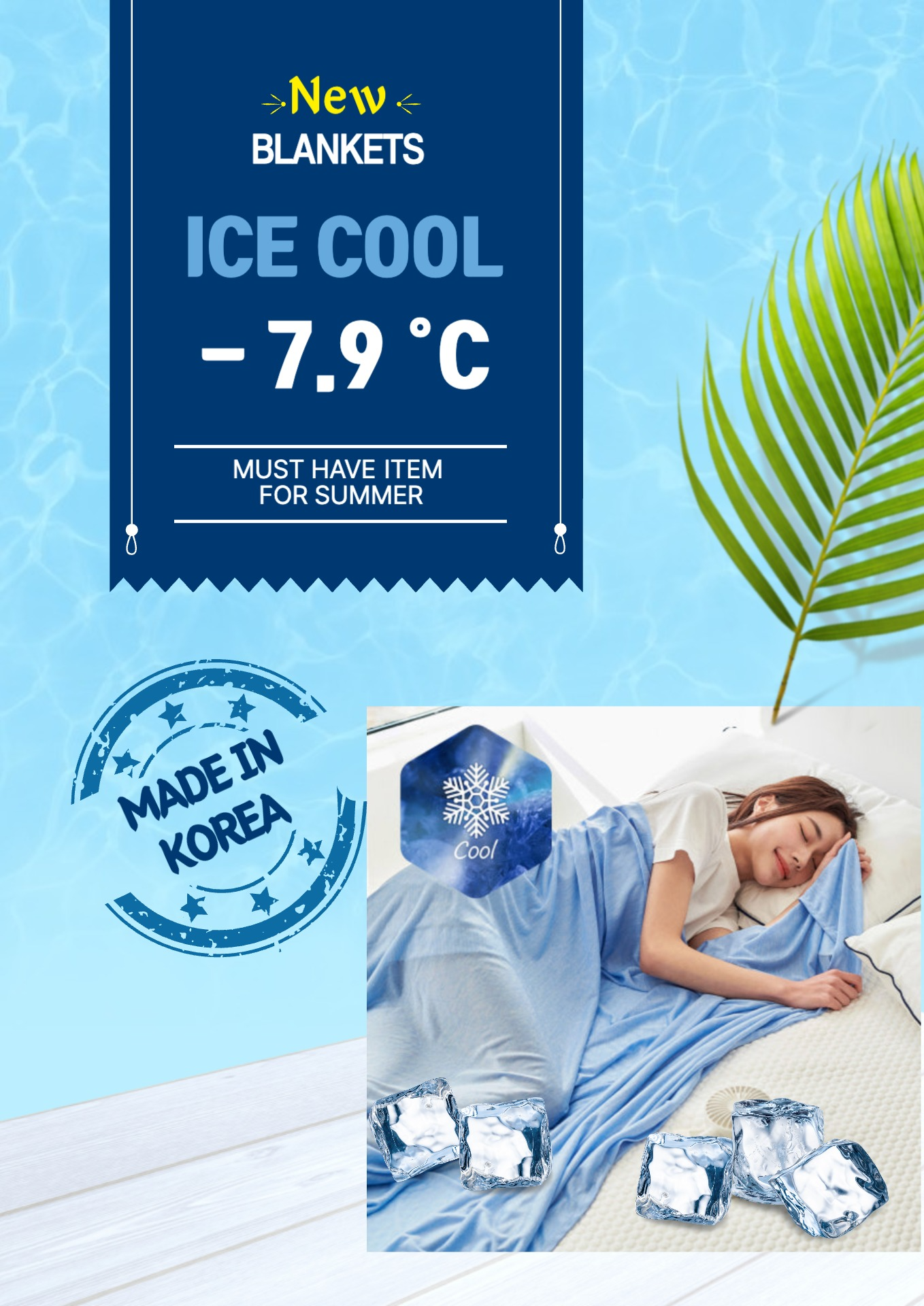 Super Ice Cool -10°C cooler skin temperature Summer Blanket